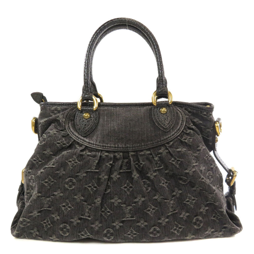 Louis Vuitton Denim Neo Monogram Handbag Cabby Blue